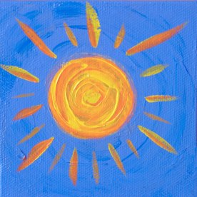 Bright, Bright Sunshiny Day; Acrylic on canvas 4"x4"
